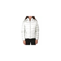Technical Fabric Womens Jacket with Drawstring Hood and Zip Closure