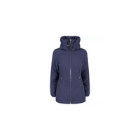 Technical Fabric Down Jacket with High Collar and Zip Closure