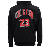 Men's Fleece Pullover Hoodie Jacket Sports Jumper Jersey Chicago Golden State, Black - Chicago 23