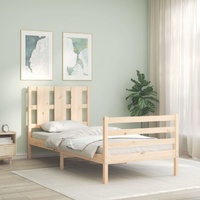 Bed Frame with Headboard Solid Wood