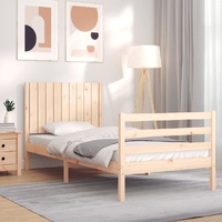 Bed Frame with Headboard Solid Wood