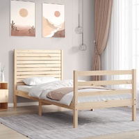 Bed Frame with Headboard Solid Wood