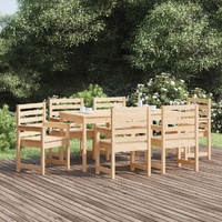 7 Piece Garden Dining Set Solid Pine Wood