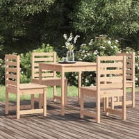 5 Piece Garden Dining Set Solid Pine Wood