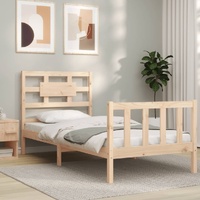 Bed Frame with Headboard Solid Wood