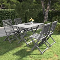 Garden Dining Set Solid Acacia Wood Grey