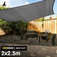 Wallaroo 280gsm Outdoor Sun Shade Sail Canopy Grey Rectangle Shade Sail