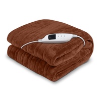 Electric Heated Blanket Throw Soft Coral Fleece w 9 Heat Settings