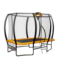 9 Ft Rectangular Outdoor Trampoline With Basketball Set 6 ft 9 ft