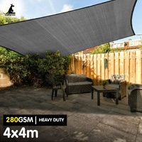 Wallaroo 280gsm Outdoor Sun Shade Sail Canopy Grey Square Shade Sail