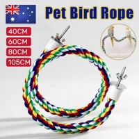 Parrot Rope Perch Colourful Bird Cage Toy Cotton Bungee Swing for Pet Birds