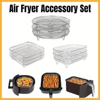 Air Fryer Grill Rack Multi Layer Removable Shelf Mesh Rack for Cooking BBQ