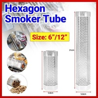 Hexagon Bbq Smoker Tube Stainless Steel Grill Accessory Smoking Box Long Lasting