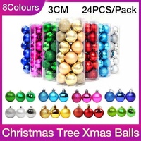 24Pcs Pack Christmas Tree Xmas Balls Decorations Baubles Party Wedding Ornament