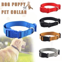 L Size Dog Puppy Pet Collar Adjustable Nylon Toy Large Pink Blue Red Black