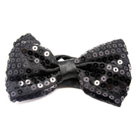 GLITTER SEQUIN BOW TIE Costume Fancy Dress Dance Fancy Shiny Party Bowtie