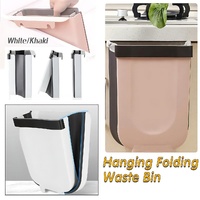 9L Hanging Bin Wall Mounted Folding Waste Bin Kitchen Dining Cabinet Trash Can