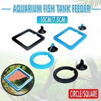 Fish Feeding Ring Aquarium Fish Tank Feeder Floating Fish Food Feeder Fish Food Black - Black