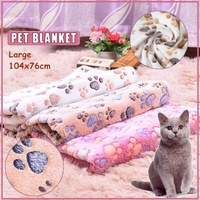 Large Size Pet Mat Paw Print Cat Dog Puppy Fleece Soft Pet Blanket Bed Cushion