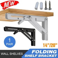 Traderight Table Bracket Folding Stainless Steel 150KG Wall Shelf Bench 2PCS - 20in
