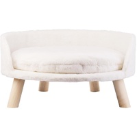 Pet Sofa Bed with Plush Cushion & Wooden Legs