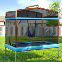6FT Trampoline for Kids w Enclosure Safety Net Swing Rectangle