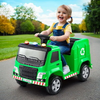 Rigo Kids Ride On Car Garbage Truck Police Light 12V Electric Toys Cars