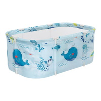 Foldable Bathtub PVC Spa Bucket Inflatable Cushion Blue