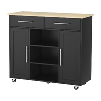 Kitchen Island Trolley Rolling Serving Cart Storage Drawer Cabinet 100cm