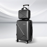 Wanderlite Luggage 12" 20" Trolley Travel Suitcase Storage Carry On TSA Lock 2Set