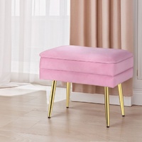Ottoman Storage Foot Stool Velvet