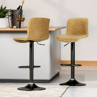 2x Bar Stools Kitchen Swivel Bar Stool Gas Lift Chairs Barstools