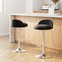 2x Bar Stools PU Leather Gas Lift