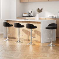 4x Bar Stools PU Leather Gas Lift