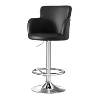 1x Leather Bar Stools Swivel Adjustable Gas Lift PU Counter Chairs
