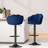 4x Bar Stools Gas Lift Velvet