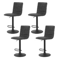 4x Bar Stools Gas Lift Vintage Leather