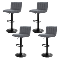 4x Bar Stools Vintage Leather Gas Lift