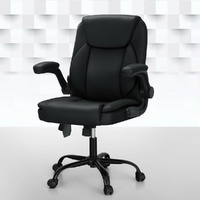 2 Point Massage Office Chair Leather Mid Back
