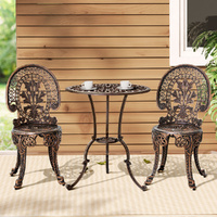 3PC Patio Furniture Outdoor Bistro Set Dining Chairs Aluminium