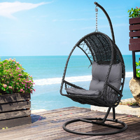 Outdoor Egg Swing Chair Wicker Furniture Pod Stand Armrest