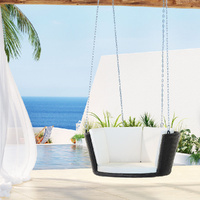 Rattan Porch Swing Chair With Chain Cushion Outdoor Furniture