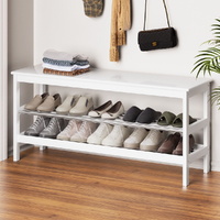 Shoe Rack Cabinet Bamboo Bench 10 Paris