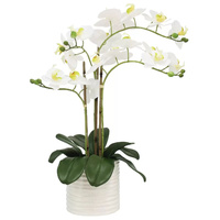 Artificial Orchid With Ribbed Pot