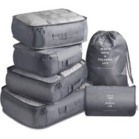 6 Pcs Waterproof Compression Packing Cubes Large Travel Luggage Organizer Storage