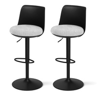 2x Bar Stools Kitchen Swivel Gas Lift Counter Dining Chair Curved