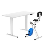 Under Desk Folding -Bike with 140cm Automatic Standing Desk Magnetic Resistance