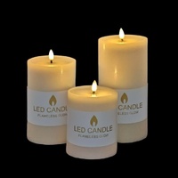 bulk 6 Reflection Led Pillar Candle Rustic White