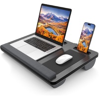 CARLA HOME Oversized Portable Lap Desk with Cushion,Mouse Pad, Tablet and Phone Holder which Fits Up to 17 Inch Laptops for Bed or Sofa Laptop Tables