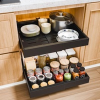 CARLA HOME Pack Pull Out Cabinet Organizer Expandable for Cabinets with Adjustable Slide Out Shelves and Easy Installation Storage Cabinets